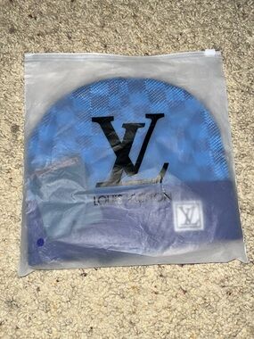 Louis Vuitton Blue and Purple Checker Knit Beanie